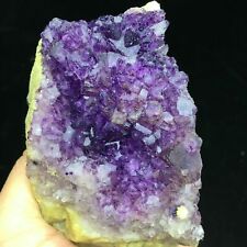 205g Natural Purple Edge Fluorite Crystal & White Calcite Mineral Specimen picture