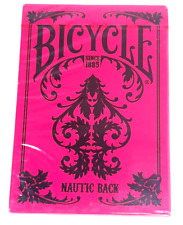Bicycle Hot Pink & Black Nautic Back Standard Size Playing Card Deck New Sealed picture
