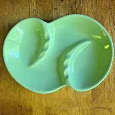 Mid Century Modern 1960s Mint Green Kidney Shape USA Footed Pottery Ashtray #102 picture