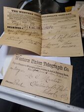1892 western union telegrams vintage rare newark nj office  picture