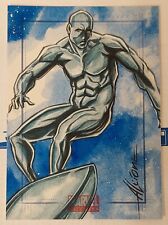 Silver Surfer 1/1 Sketch Card By Alcione Silva 2011 Marvel Universe SKETCHAFEX  picture