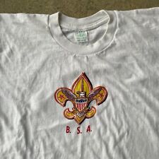 Vtg 60s Boy Scouts America Tshirt Cotton MD BSA USA Single Stitch Fleur De Lis picture