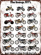 1971 HONDA LINE UP FULL LINE VINTAGE MOTORCYCLE Bike Metal Sign 9x12