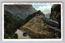 Postcard 1934 Crawford Notch Entrance Train Car White Mountains New Hampshire picture