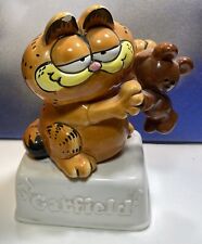 VTG RARE GARFIELD & POOKY FIGURAL CERAMIC MUSIC BOX ENESCO 1981 *As Is picture