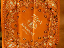 Tito's Handmade Vodka Orange Paisley Logo Bandana Scarf Handkerchief 21