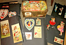 200+ Scrap Pieces Antique Late 1800s - 1900s Victorian Scrapbook Box/Trade Cards picture