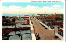 Vintage Postcard Ludington Avenue & Bay De Noc Escanaba MI Michigan        H-607 picture