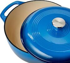  Enameled Cast Iron Covered Round Dutch Oven, 6-Quart, Blue picture