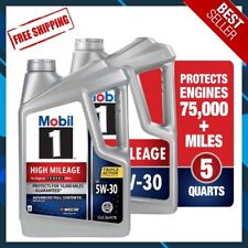 🔥COMBO 2 PACK🔥 Mobil 1 High Mileage Full Synthetic Motor Oil 5W-30, 5 qt picture