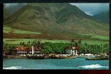 Lahaina Harbor View from Ocean Pre-Fire Maui Vintage Postcard M1271 picture