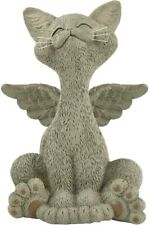 Bereavement Memorial Grey Cat Angel Statue Figurine Loss Sympathy Gift   picture