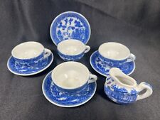 Vintage Miniature Teacup and Saucer Set-Blue Willow Style Pattern-Circa 1950s picture