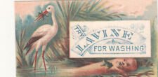 Lavine Washing Soap Crane Heron Eating in Marsh Vict Card c1880s picture
