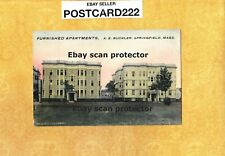 MA Springfield 1908-29 ant postcard A E BUCKLER furnished apts Belmont & Plaza picture