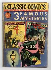 Classics Illustrated 021 3 Famous Mysteries 1C Courier 1st Printing GD+ 2.5 1944 picture