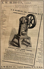 1892 EW Bliss co. Power press no. 37 Brooklyn New York vintage print ad picture