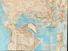 Vintage 1969 National Geographic Double Sided Map Alaska and Top Of The World  picture