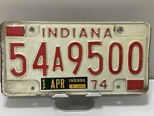 1973 Indiana License Plate - # 54 A 9500 - Montgomery County - EXPIRED 1974 picture