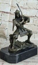Signed Real Kamiko Japanese Samurai Warrior Bronze Marble Base Sculpture Sale NR picture