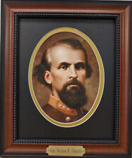 General Nathan B Forrest Civil War General framed photo with plaque hand colored picture
