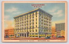 c1940s Exchange Hotel Street View Downtown PC Montgomery Alabama AL Postcard picture