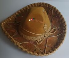 Vintage Pigalle XXXXX Mexican Sombrero Mariachi Hat Brown Velvet Mulit Sequins  picture