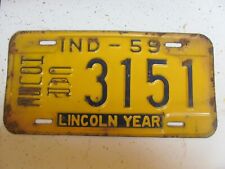 1959 INDIANA HOUSE CAR LICENSE PLATE  SEE MY OTHER PLATES 3151 picture