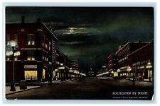 c1910s Rochester By Night, New York Goettings Antique Unposted Postcard picture
