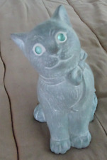 1999 Signed Isabel Bloom Hand Made Concrete Sculpture Sitting Pretty Cat USA picture