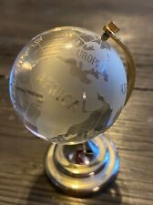 Crystal Glass World Globe Mini Decorative Ornament Small World Map Atlas Decor picture