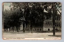 Bluffton IN-Indiana, Central School Building, Antique, Vintage c1913 Postcard picture