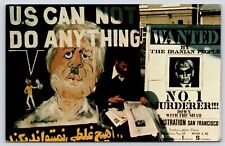 Vintage Postcard Teheran Militant Propaganda Iranian Revolution President Carter picture