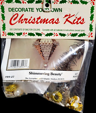 Vtg Merri Mac Shimmering Beauty Bead Sequin Christmas Ornament Kit Makes 1 Gold picture