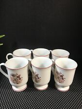 Wildflower Vintage Mug Set of (6) Fanci Florals Collection BRAMBLE  Cups 1970s picture