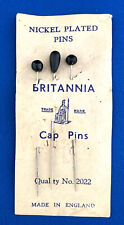 Vintage  Britannia Nickel Plated Hat Pins On Original Card Made in England picture