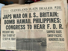 Dec 8 1941 Japs War On US Britain Congress To Hear FDR Cleveland Plain 26 Pg picture