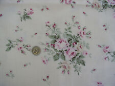 Yuwa Gorgeous Raspberry Pink Roses on Ecru Cotton Twill Fabric  BTY  picture