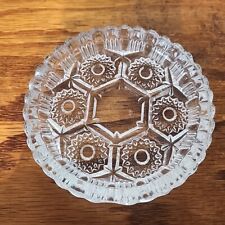 Vintage Italian Pressed Glass Sawtooth Ashtray Cut Crystal Starburst Pattern picture