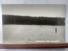 Vtg Postcard,RPPC Langdon lake tollgate Oregon boats in lake picture