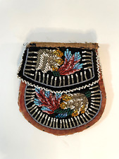 Antique Iroquois Beaded Flap Bag Pouch Native American Indian Vintage 5