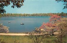 Greetings from Creston Iowa lake boating Postcard picture