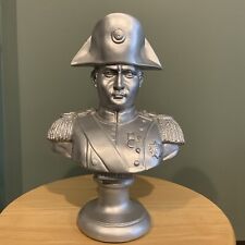 Napoleon Bonaparte Bust 9.5 In Tall Silver Plaster/Resin picture
