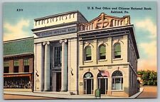 US Post Office Citizens National Bank Ashland Pennsylvania Street View Postcard picture
