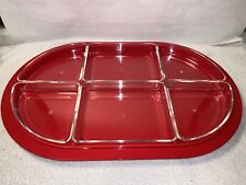 A vintage mod plastic 1979 André Morin large serving tray w/ compartments UNUSED picture