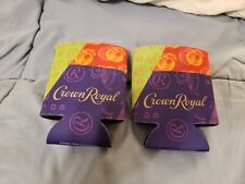 Lot of 2 Crown Royal Koozie Beer Can Insulator Canned Cocktails Peach Apple NEW picture
