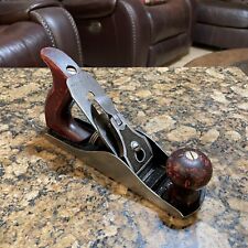 Vintage Stanley Defiance 9.5” Wood Plane Smooth Bottom,With Checkered Lever Cap picture