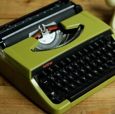 Green Vintage Brother Deluxe 220 Typewriter & Case, Qwerty Keyboard  picture