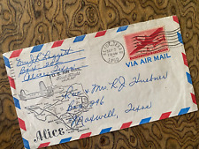 Alice Texas Envelope 1950 Air Mail Postmark w/Alice Map Vintage picture