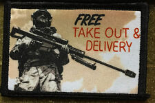 Free delivery and Take Out Sniper Morale Patch Tactical Military Army Hook Flag picture